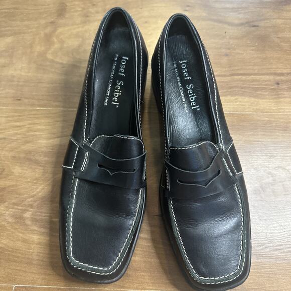 Joseph Siebel Womens Heels Dress Shoes Size 40 Black Leather - Picture 2 of 7